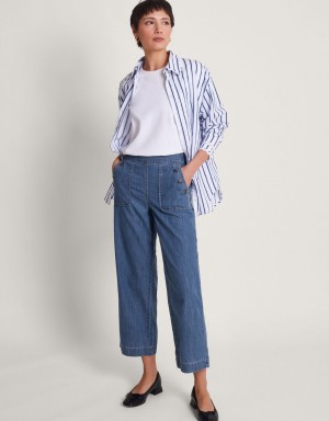 Blue Women's Monsoon Harper Short-Length Crop Jeans | HIQ-7889